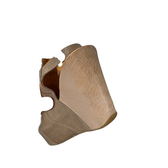 Kork-Ease Bergen taupe leather platform slingback peep-toe wedge sandals 7 M - Picture 12 of 12